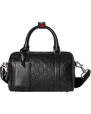 Gucci Gg Emblem Calfskin Crossbody Bag - Black