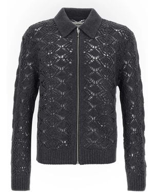 Jil Sander Openwork Wool Cardigan - Black