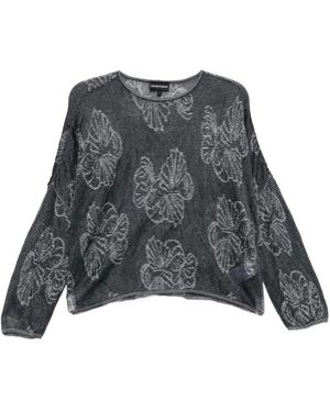 Emporio Armani Embroidered Crewneck Jumper - Grey