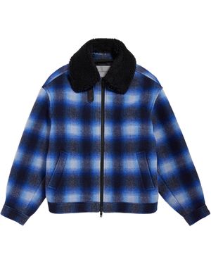 Balenciaga Flannel Bomber Jacket - Blue
