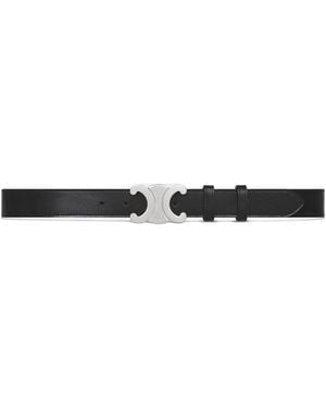Celine Large Triomphe Belt - White