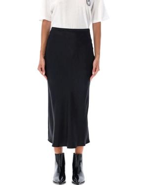 Anine Bing Bar Silk Skirt - Black