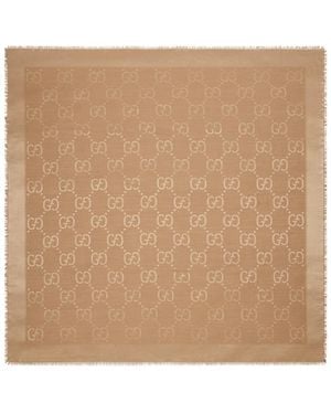 Gucci Wool Silk Scarf - Natural