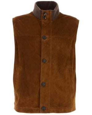 Brioni Vest Pd727 - Brown