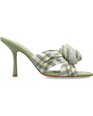 Burberry Embroidered Fabric Mews Mules - Metallic