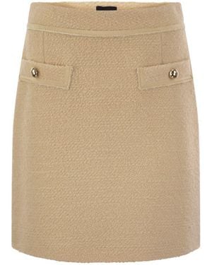 Fay Wool Short Skirt - Natural