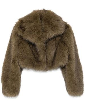 Patrizia Pepe Short Jacket With Faux Fur - Green