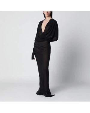 Entire studios Long Semi-Sheer Dress - Black