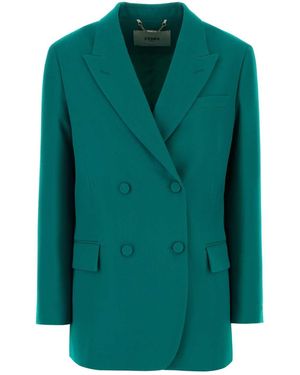 Fendi Giacca Grain De Poudre - Green