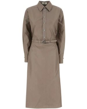 Fendi Striped Dress Open Back - Brown