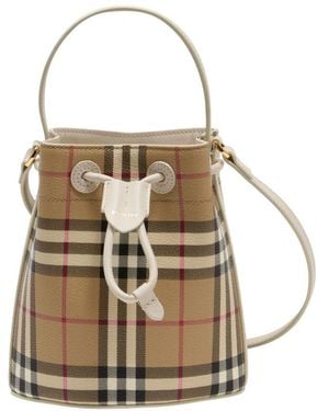 Burberry Ll Mini Drawstring Dfc Shopper Bag - Natural
