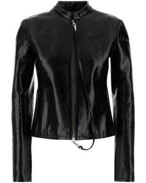 Courreges Vinyl Biker Jacket - Black