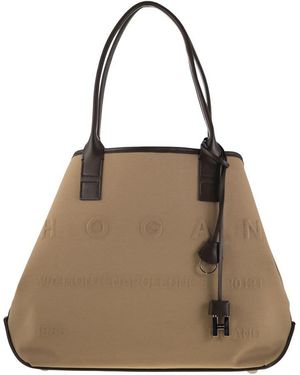 Hogan Medium Canvas Shopping Bag - Brown