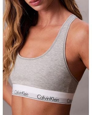 Calvin Klein Icon Cotton Modal Unlined Bralette - Grey