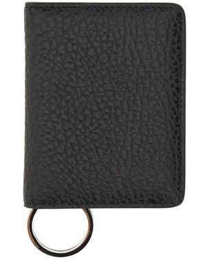 Maison Margiela Leather Cardholder With Key-Ring - Black