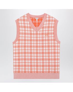 Loewe And Checked Wool Vest - Pink