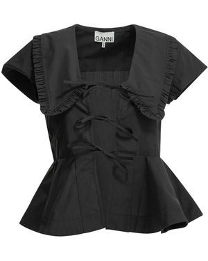 Ganni Cotton Blouse - Black