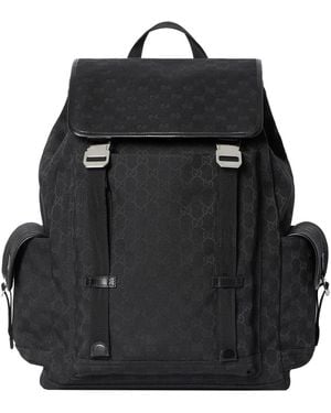 Gucci Gg Supreme Fabric Backpack - Black