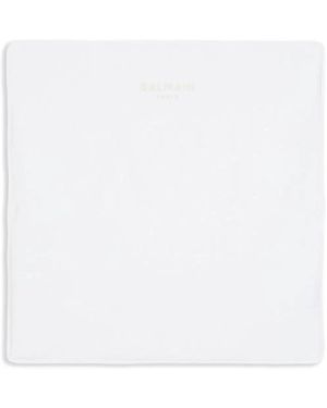 Balmain Monogrammed Baby Blanket - White