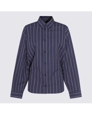 Balenciaga Striped Cotton Shirt - Blue