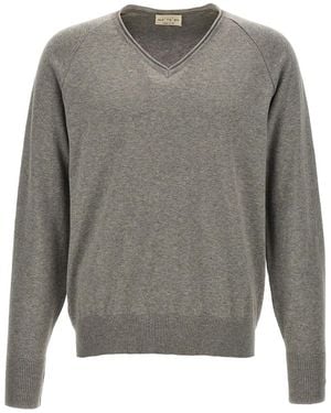 Ma'ry'ya V-Neck Jumper - Grey