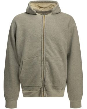 A.PRESSE "Vintage Parka" Zip-Up Sweatshirt - Grey