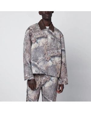 Represent Camo Trucker Jacket With Corduroy Collar - Multicolour