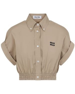 Miu Miu Cotton Shirt - Natural
