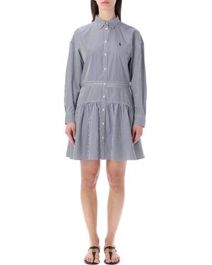 Polo Ralph Lauren Striped Cotton Shirt Dress in Blue