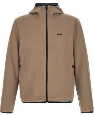 BOSS 'Litewear' Hooded Jacket - Brown