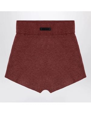 Fear Of God Burgundy Honeycomb Shorts - Red