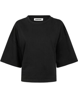DARKPARK Doyle Cropped Draped Short Sleeve Tee - Black