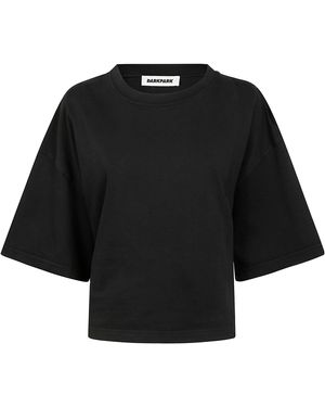 DARKPARK Doyle Cropped Draped Short Sleeve Tee - Black