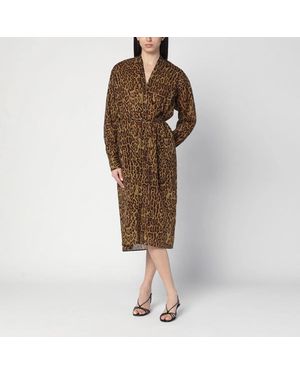6397 Leopard-Print Shirt Dress - Brown