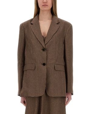 Alysi "Micro Stripes" Blazer - Brown