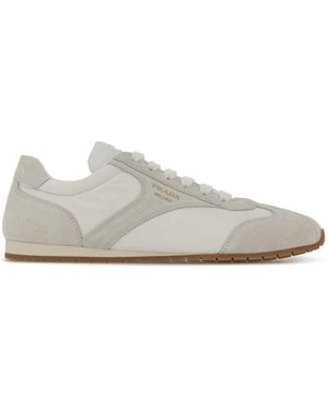 Prada Suede And Re-Nylon Sneakers - White