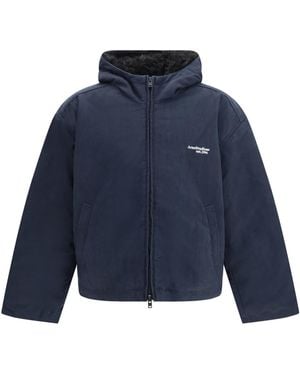 Acne Studios Waxed Hooded Jacket - Blue