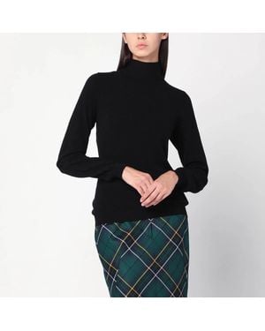 Moschino Turtleneck Jumper With Crossed Details - Black