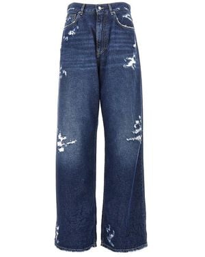 Dolce & Gabbana Dolce & Gabbana Distressed Denim Oversized Trousers - Blue