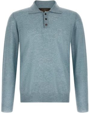 Zanone Knitted Polo Shirt - Blue