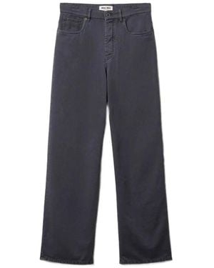 Miu Miu Light Old Smoke Cotton Denim Trousers - Blue