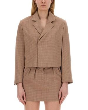 Alysi Cropped Jacket - Brown
