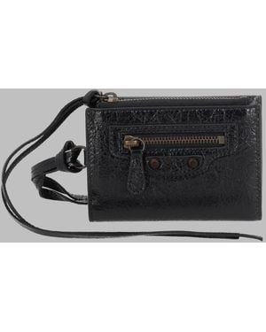 Balenciaga Portafoglio Trifold Con Tracolla "Le City" - Metallic
