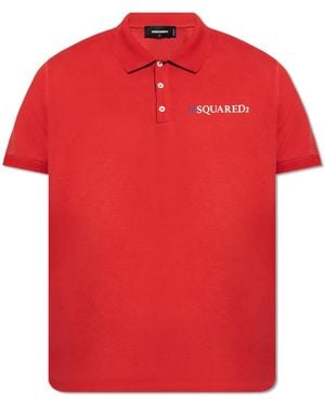 DSquared² Tennis Fit Logo Polo Shirt - Red