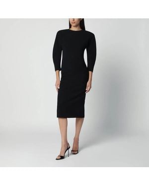 ANDAMANE Midi Dress With Rounded Shoulders - Black