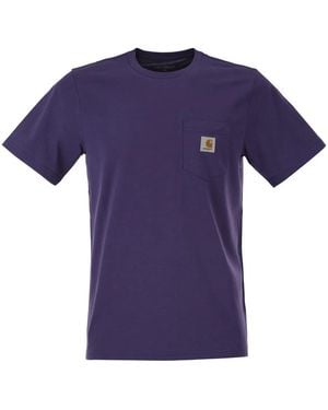 Carhartt Cotton T-Shirt With Pocket - Purple