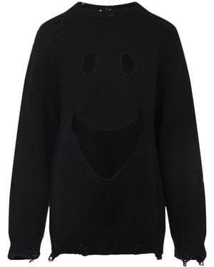 Moschino Smile Cropped Jumper - Black