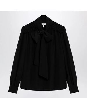 Chloé Silk Blouse With Lavallière - Black