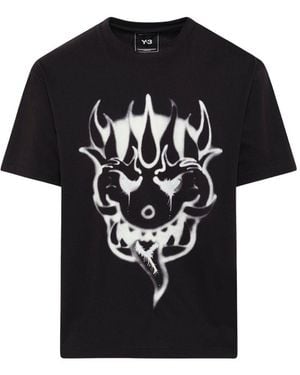 Y-3 Yaksha Graphic-Print T-Shirt - Black