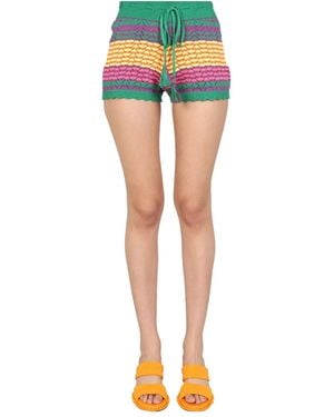 Gallo Stripe Pattern Shorts - Blue